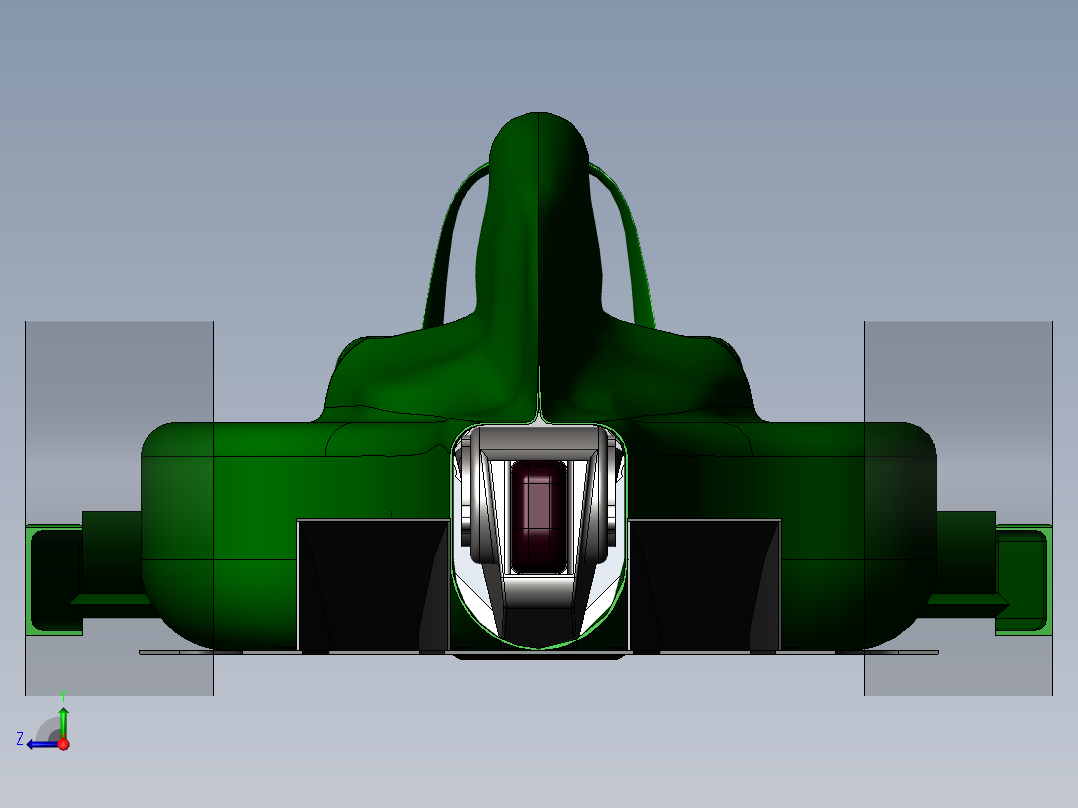 solidworks F1方程式赛车造型设计右视图