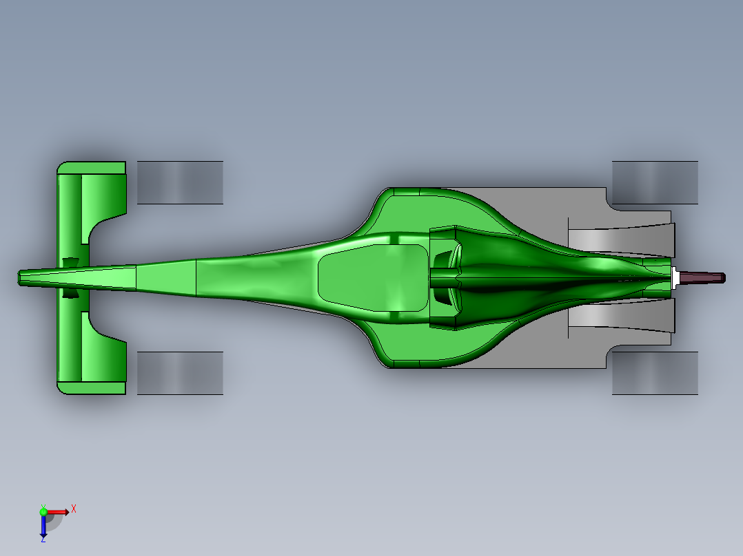 solidworks F1方程式赛车造型设计俯视图