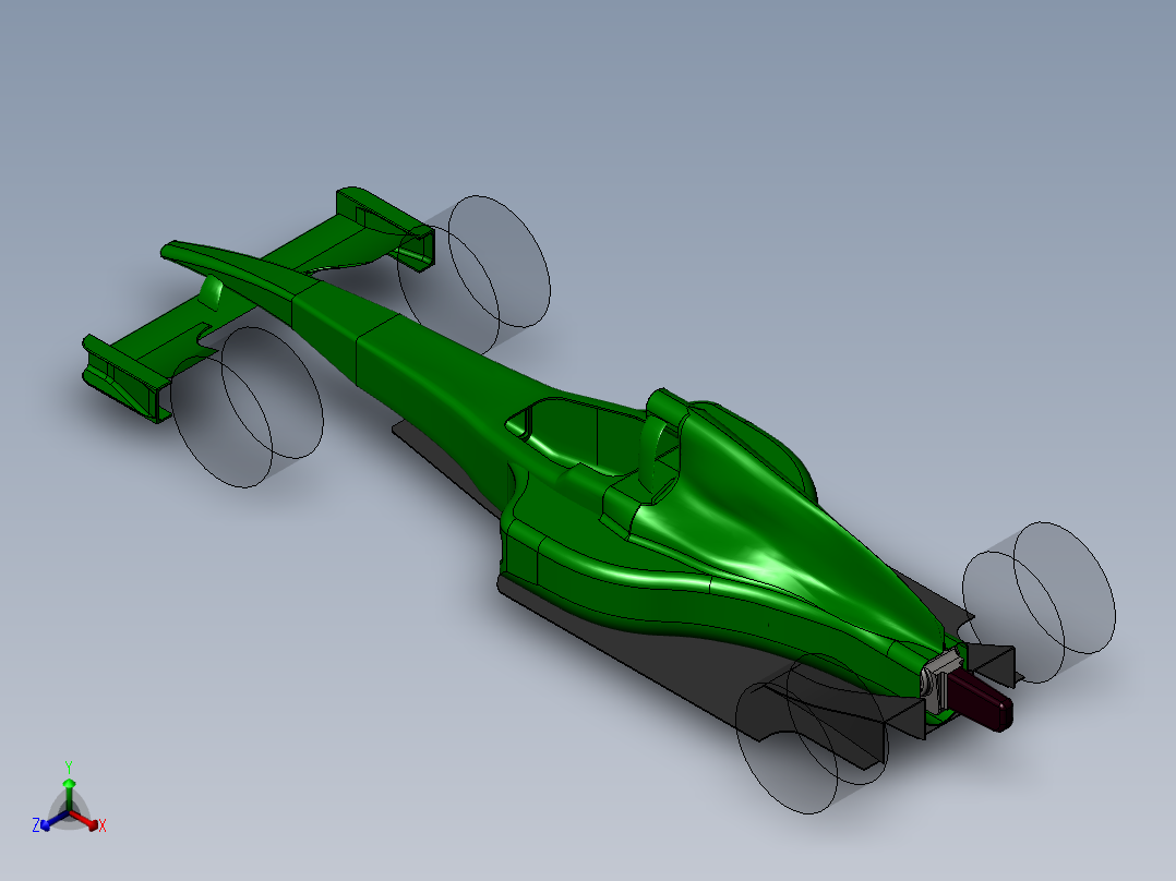 solidworks F1方程式赛车造型设计正等轴测图