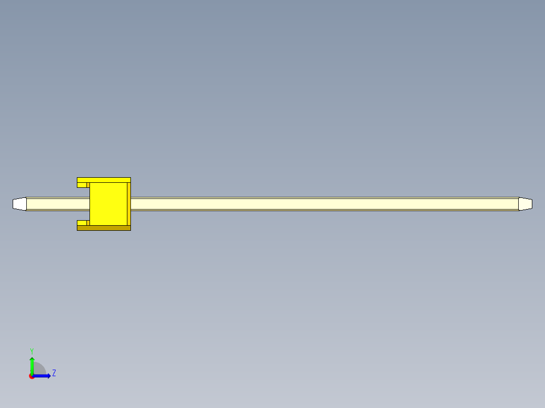 彩色公头100mil（2.54mm）系列-DS1021_yellow_1x13p_100mil_Type19_rev1.0左视图