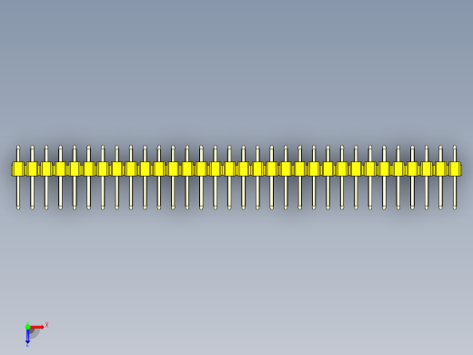 彩色公头100mil（2.54mm）系列-DS1021_yellow_1x32p_100mil_Type1_rev1.0俯视缩略图