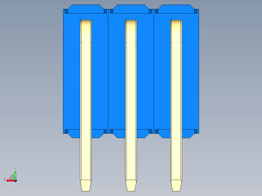 彩色公排针 100mil 2.54mm 系列-DS1022_blue_3x03p_100mil_TypeD_rev1.0后视缩略图