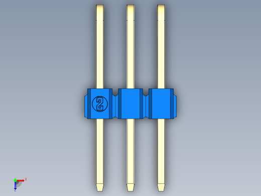 彩色公排针 100mil 2.54mm 系列-DS1022_blue_3x03p_100mil_TypeD_rev1.0俯视缩略图
