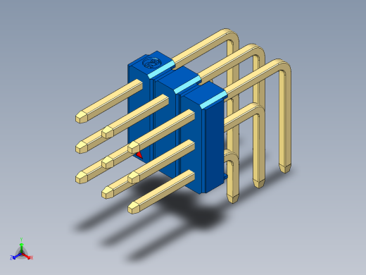 彩色公排针 100mil 2.54mm 系列-DS1022_blue_3x03p_100mil_TypeD_rev1.0正等轴测缩略图