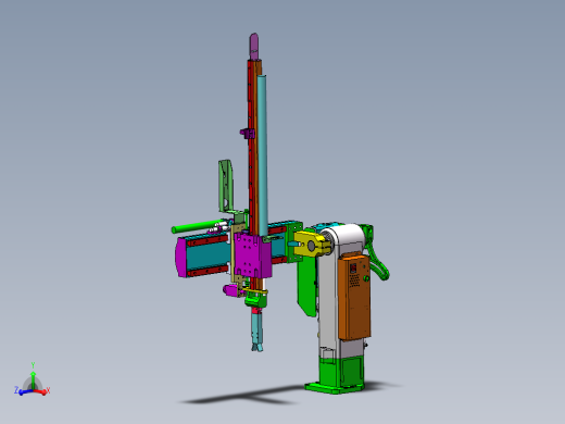 单边引拔单斜臂机械手 非标自动化设备3D图纸3D模型