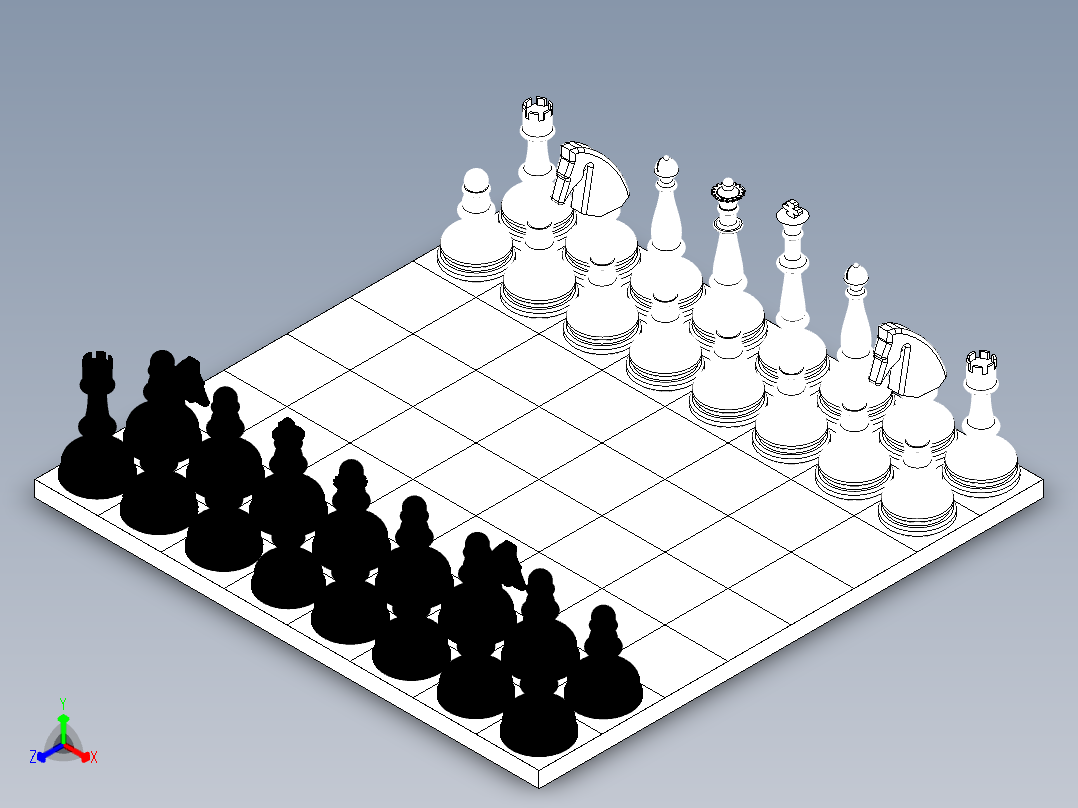 象棋6正等轴测图