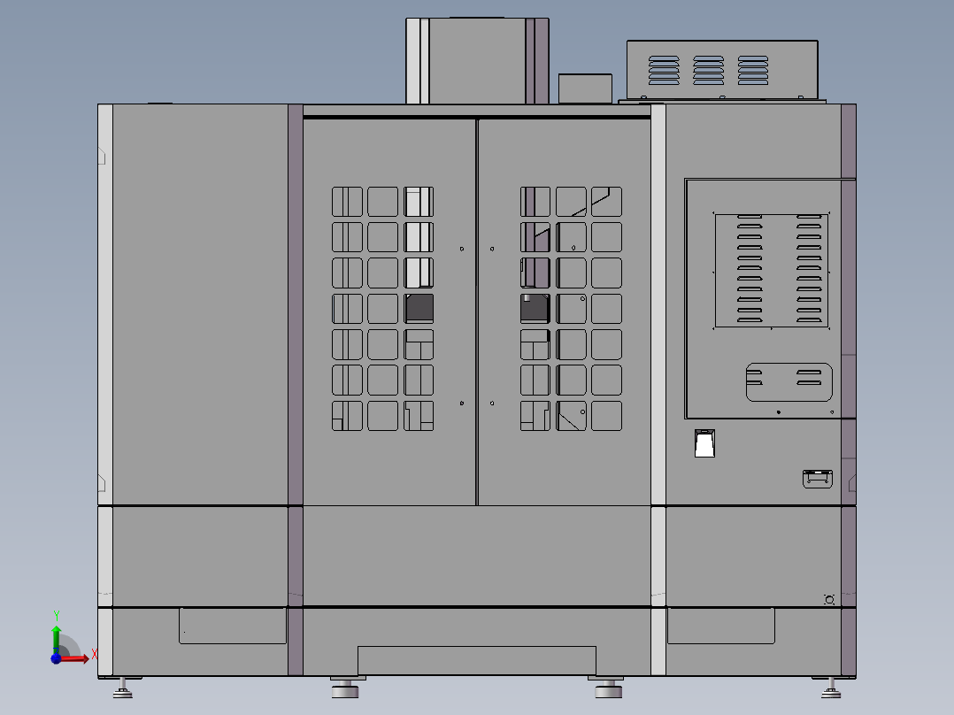 加工中心钣金外壳设计前视图