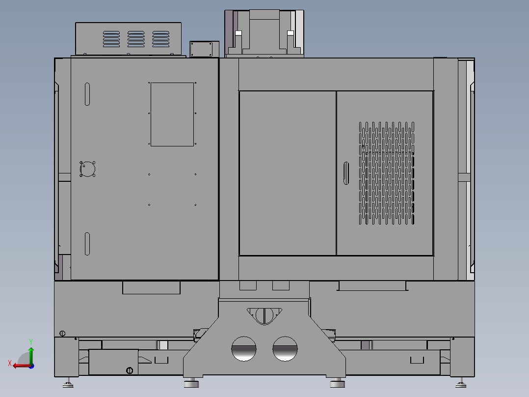加工中心钣金外壳设计后视图