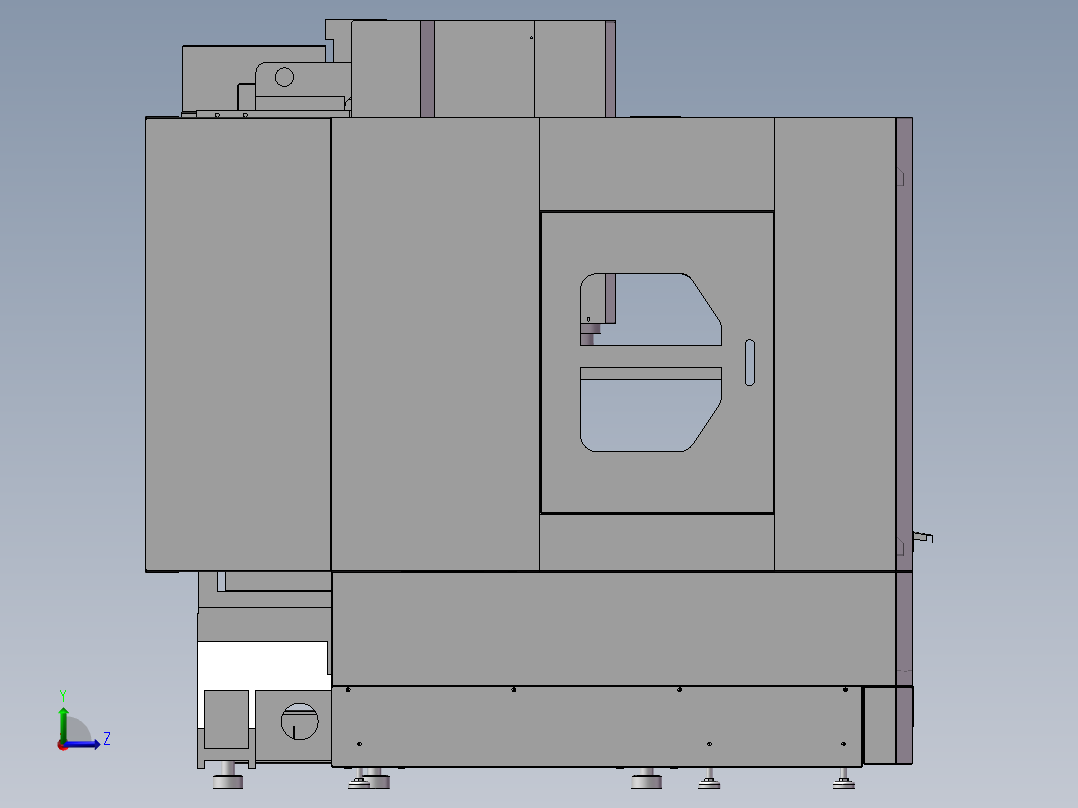 加工中心钣金外壳设计左视图