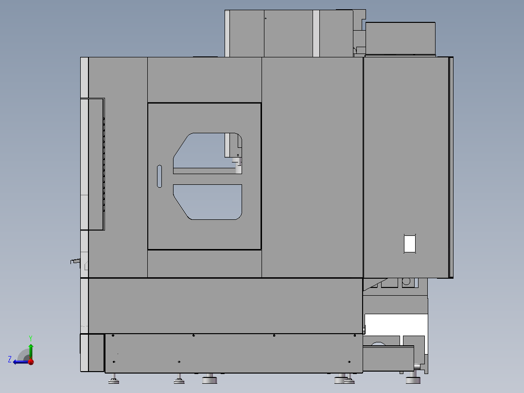 加工中心钣金外壳设计右视图