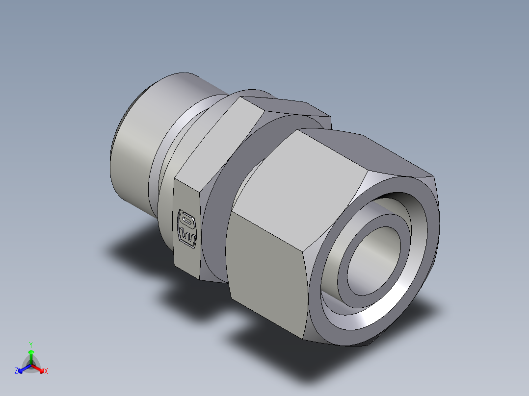 卡套式工业通用硬管接头EO_Standpipe_connector_EVGE15LREDCF正等轴测图