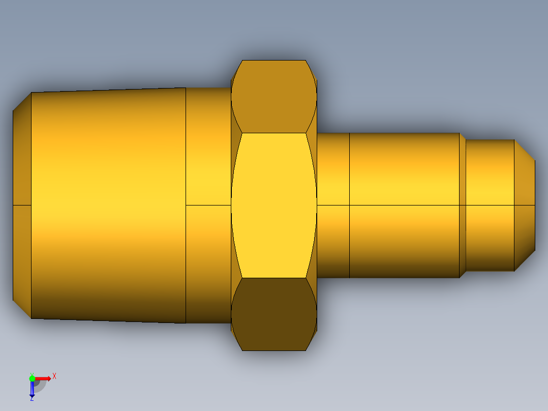 扩口式工业通用硬管接头Male Connector 48F-2-2俯视图