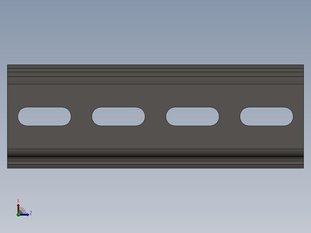 导轨型TS35插槽俯视图