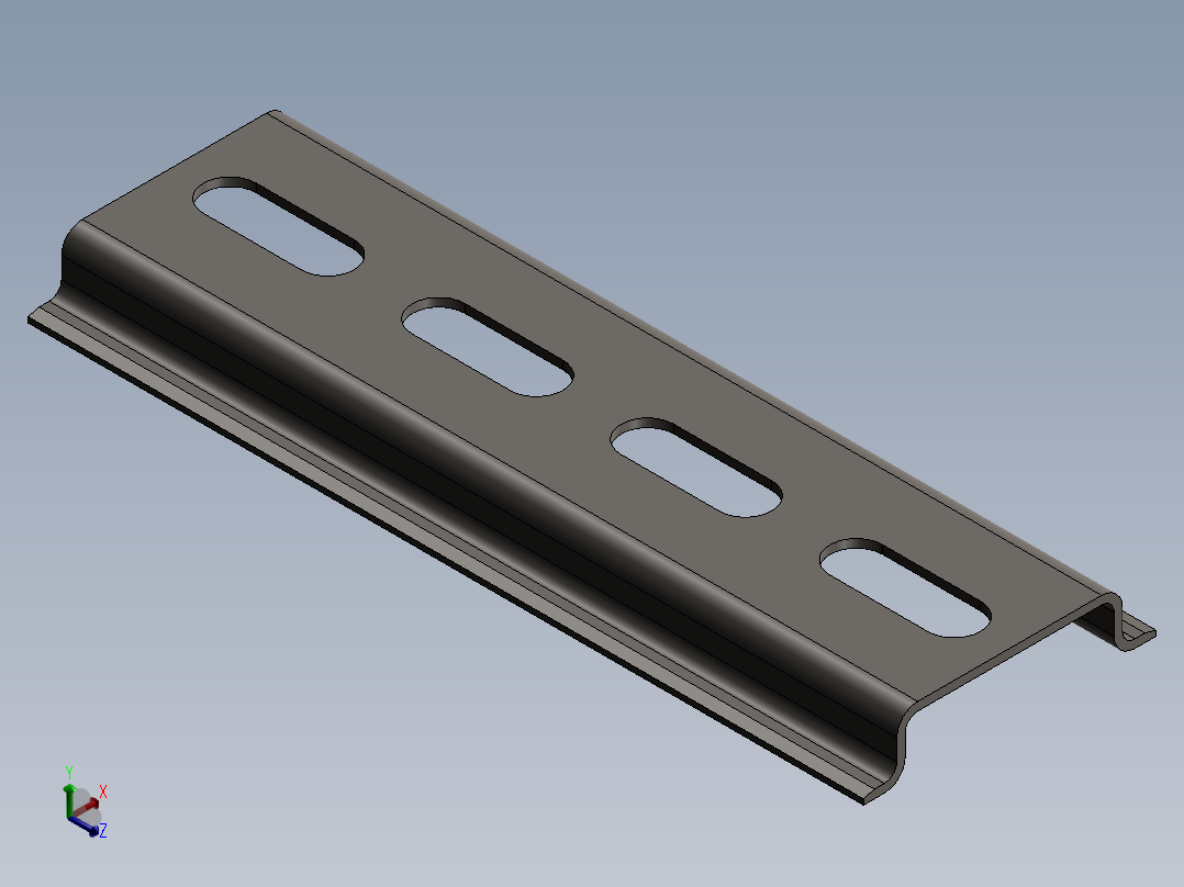 导轨型TS35插槽正等轴测图