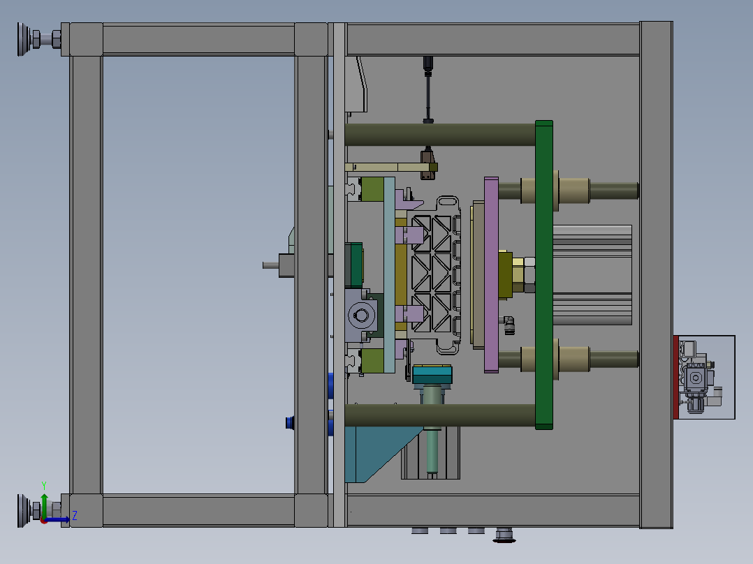 电池托架气密性自动检测装置3d模型左视图