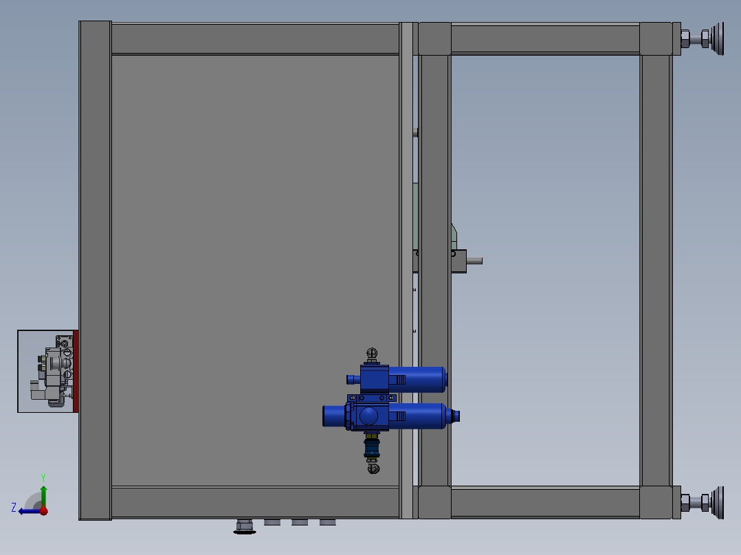 电池托架气密性自动检测装置3d模型右视图