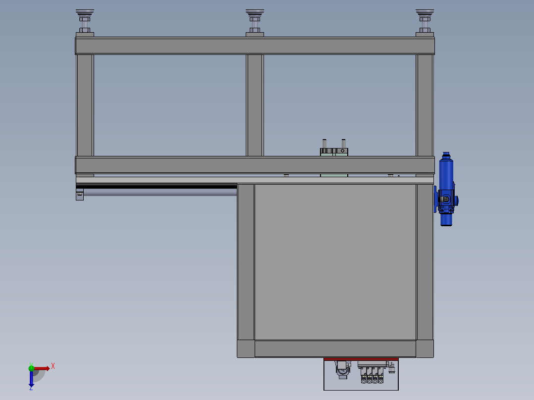 电池托架气密性自动检测装置3d模型俯视图