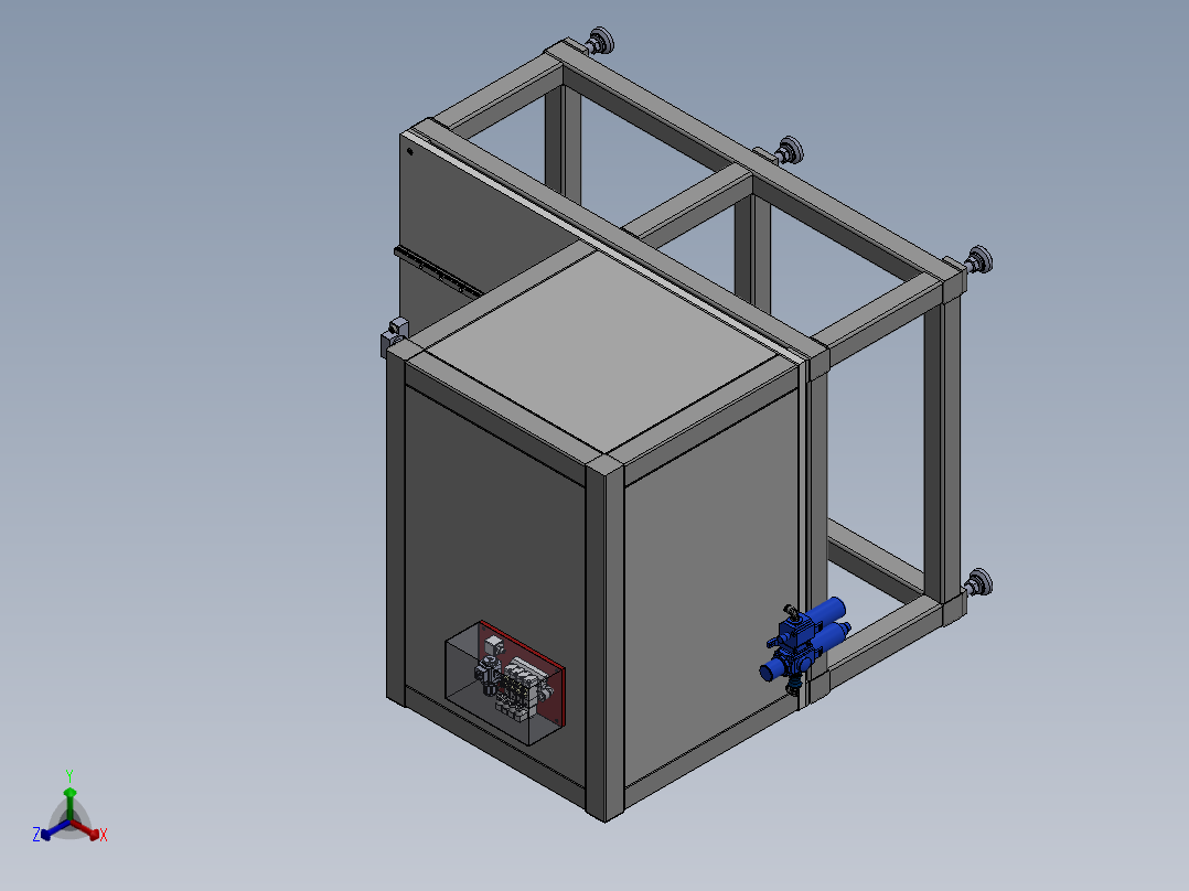 电池托架气密性自动检测装置3d模型正等轴测图