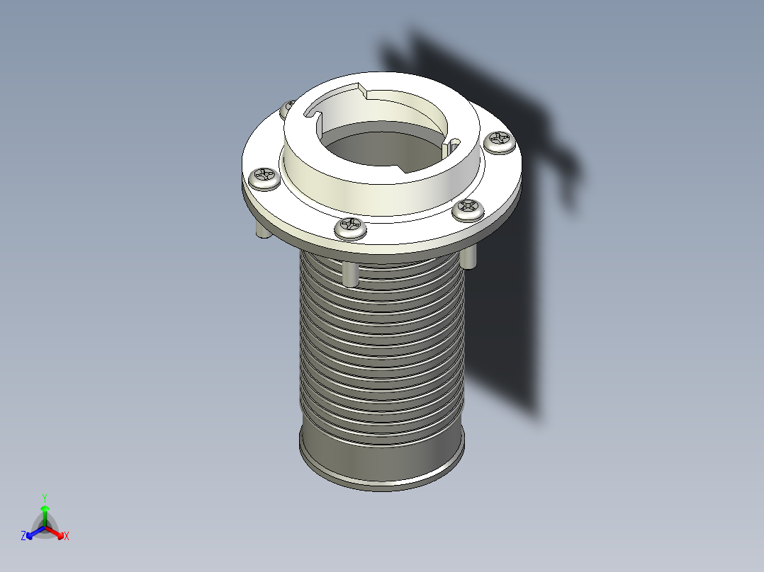 過瀘器(籃型)FRB+C-3D多系列多零件图纸模型主视图