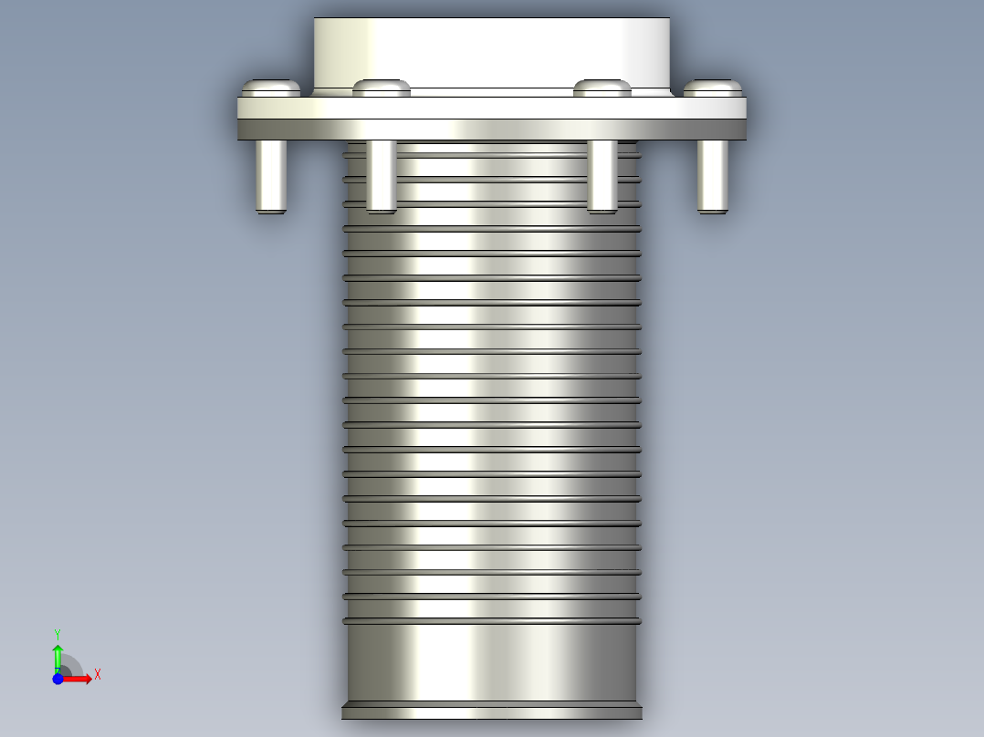 過瀘器(籃型)FRB+C-3D多系列多零件图纸模型前视图