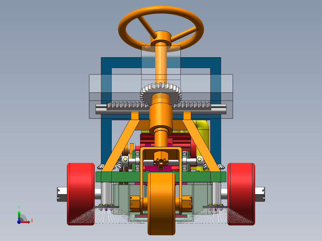 清扫小车模型前视图