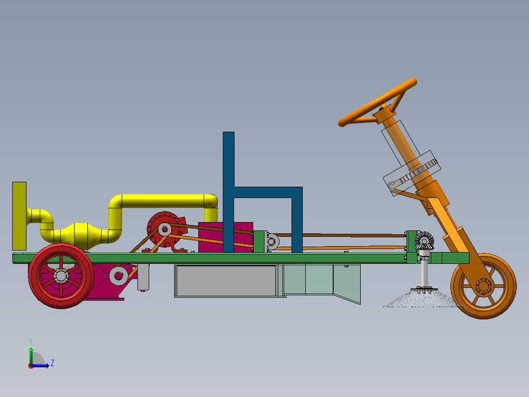 清扫小车模型左视图