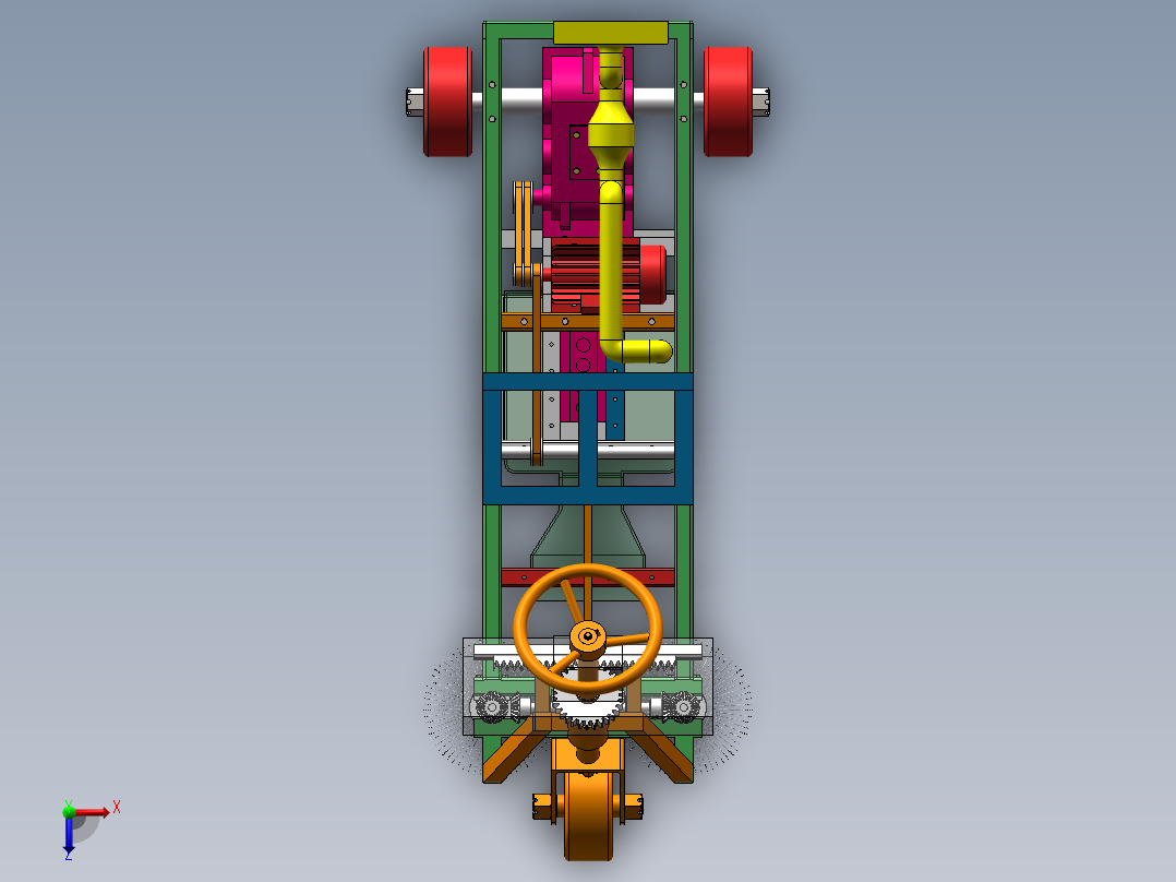 清扫小车模型俯视图