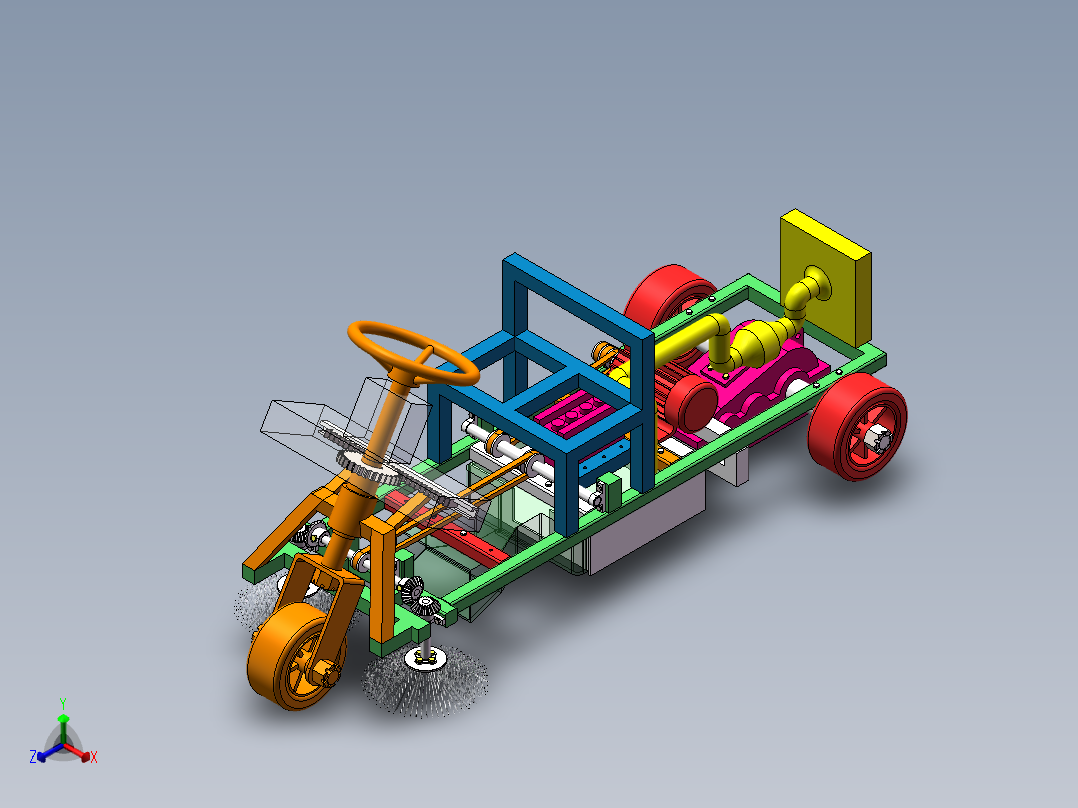 清扫小车模型正等轴测图
