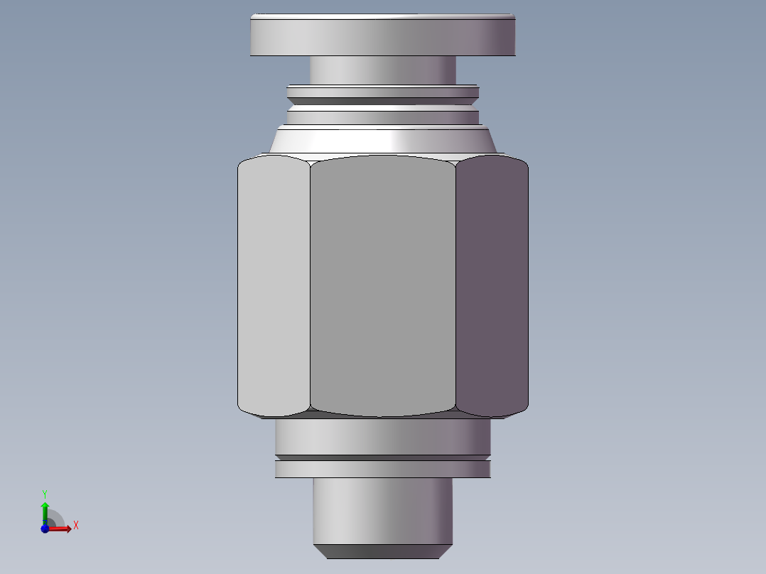 螺纹直通APC4-M5（M5-4厘）前视图