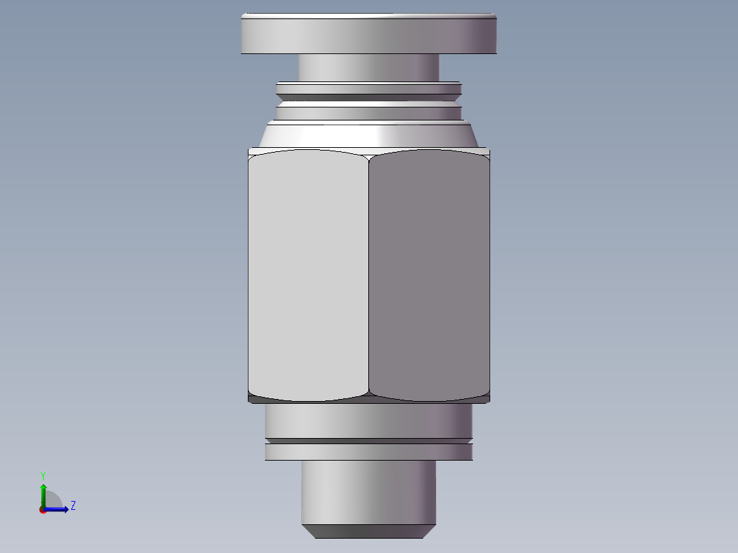 螺纹直通APC4-M5（M5-4厘）左视图