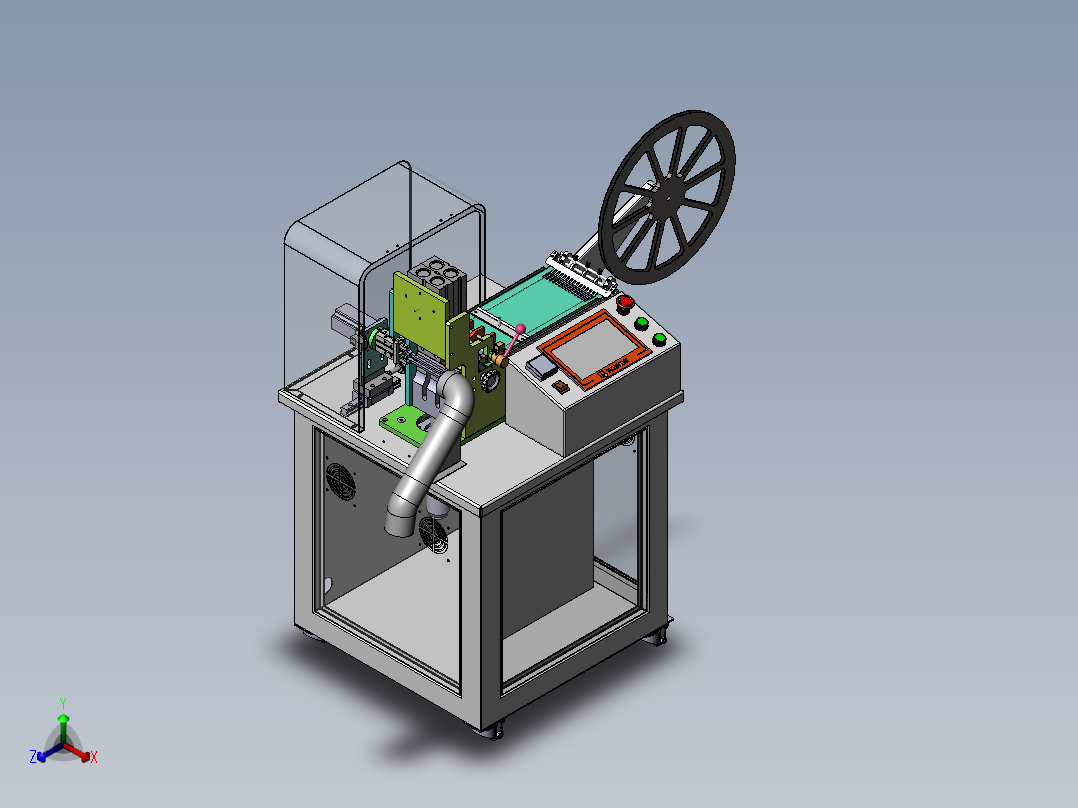 织带自动裁断机sw18可编辑正等轴测图