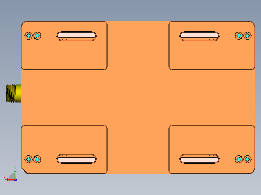 铝挤铝板粗铣侧面+上侧孔工装治具模型三维+CAD后视图