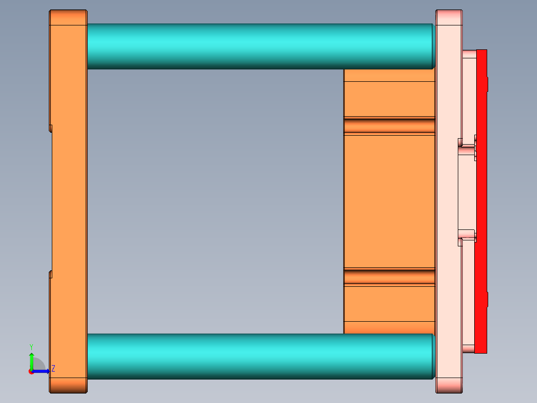 铝挤铝板粗铣侧面+上侧孔工装治具模型三维+CAD左视图