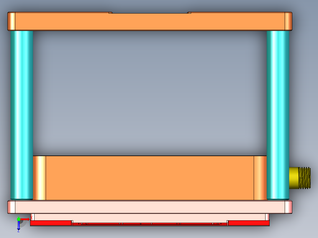 铝挤铝板粗铣侧面+上侧孔工装治具模型三维+CAD俯视图