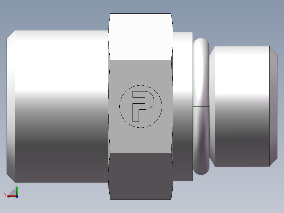 美制O圈密封接头、1DO-18-06后视图