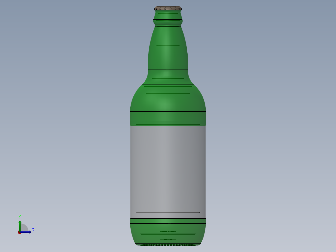 啤酒瓶、瓶子(2)左视图