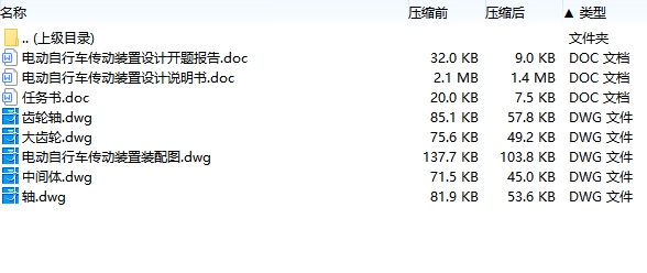 电动自行车传动装置设计含开题及5张CAD图