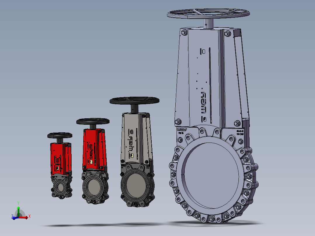 4款VNA DN-半凸耳刀闸阀模型