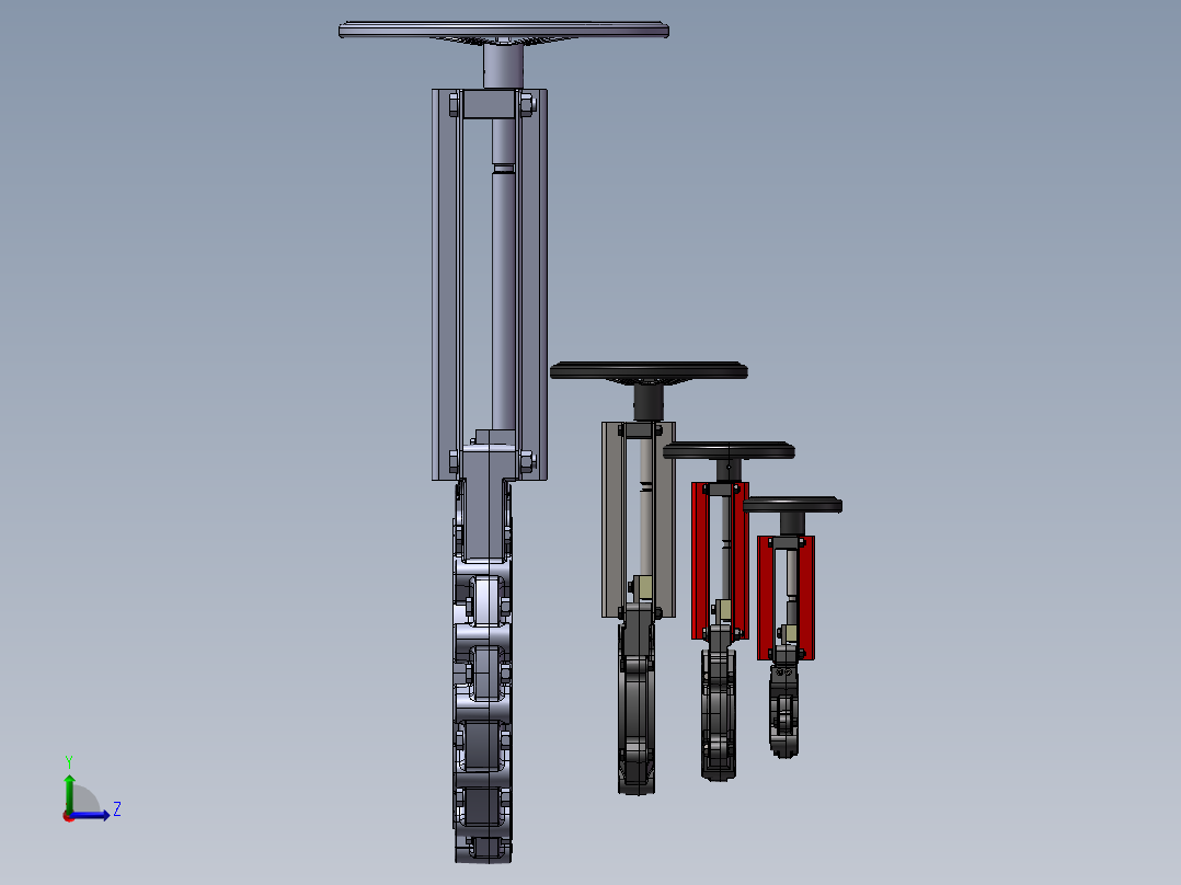 4款VNA DN-半凸耳刀闸阀模型左视图