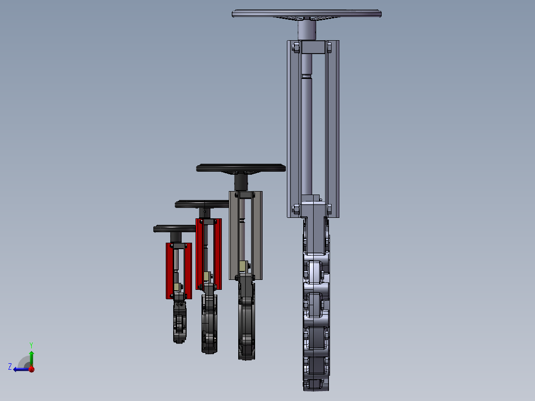 4款VNA DN-半凸耳刀闸阀模型右视图