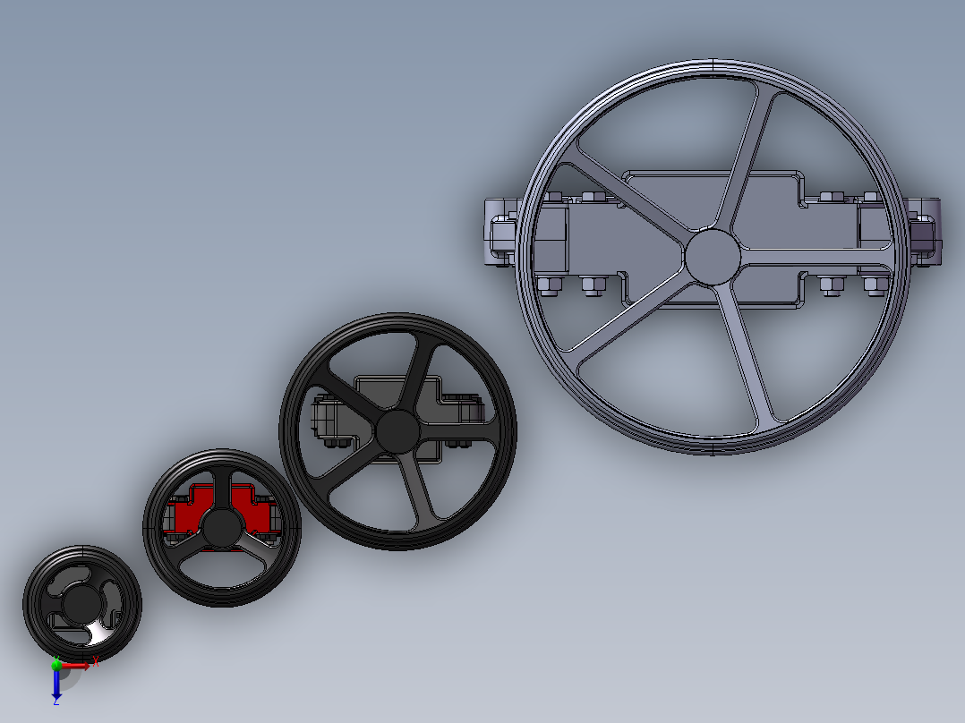 4款VNA DN-半凸耳刀闸阀模型俯视图