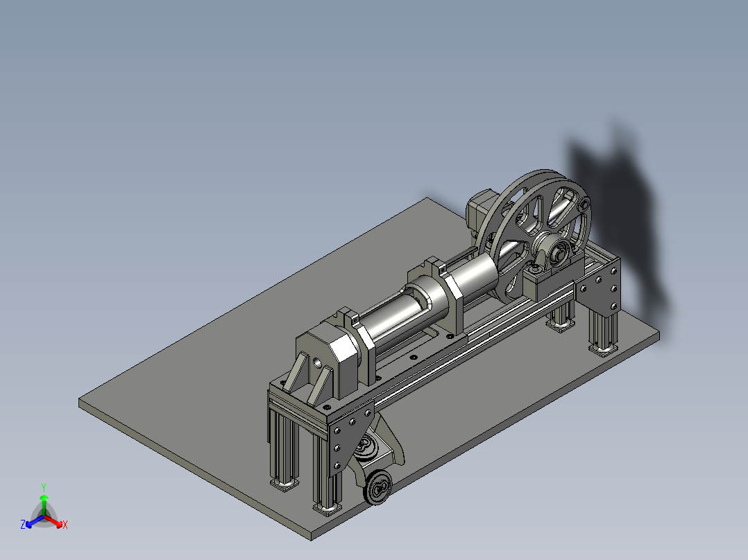 易拉罐压扁设备正等轴测图