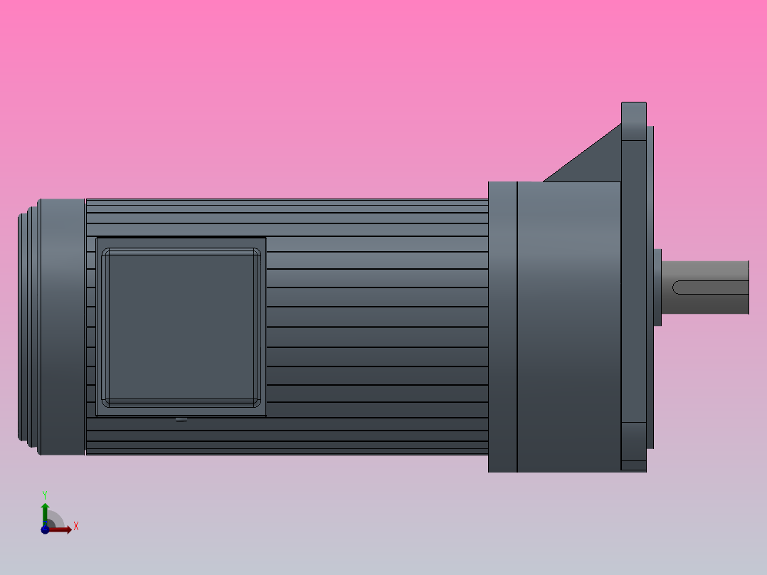 GV22型：立式三相齿轮减速马达[GV-28-100-250~1800-S]前视图