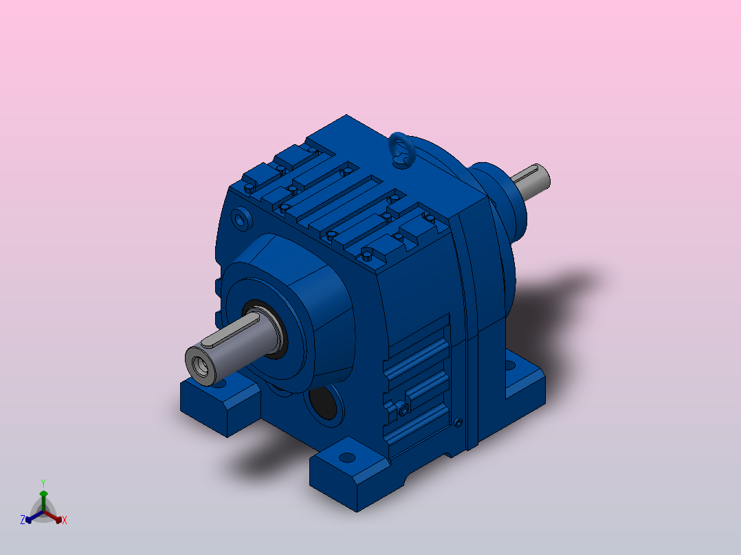 RS97底脚轴伸式安装斜齿轮减速机_RS97-7.09-M1主视图
