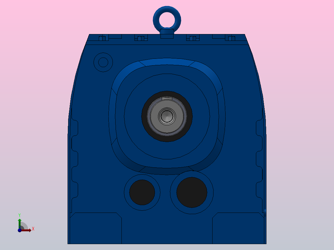 RS97底脚轴伸式安装斜齿轮减速机_RS97-7.09-M1前视图