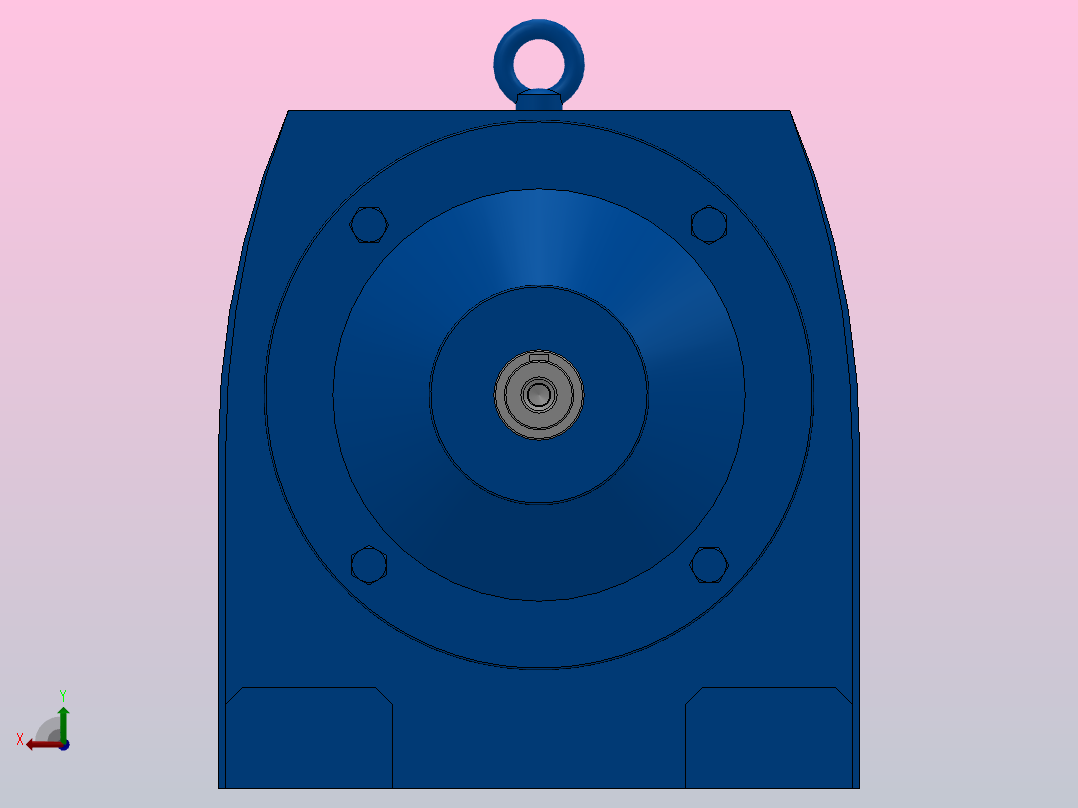 RS97底脚轴伸式安装斜齿轮减速机_RS97-7.09-M1后视图