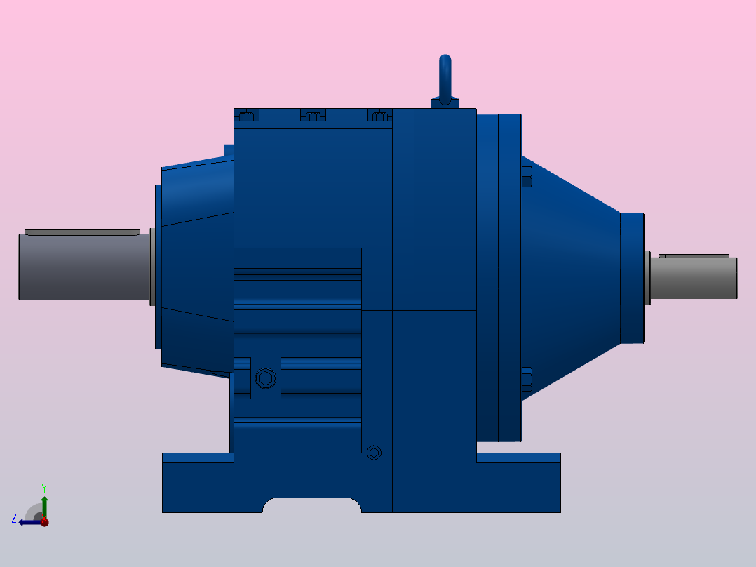 RS97底脚轴伸式安装斜齿轮减速机_RS97-7.09-M1右视图
