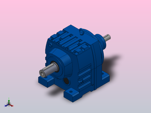 RS97底脚轴伸式安装斜齿轮减速机_RS97-7.09-M1正等轴测缩略图