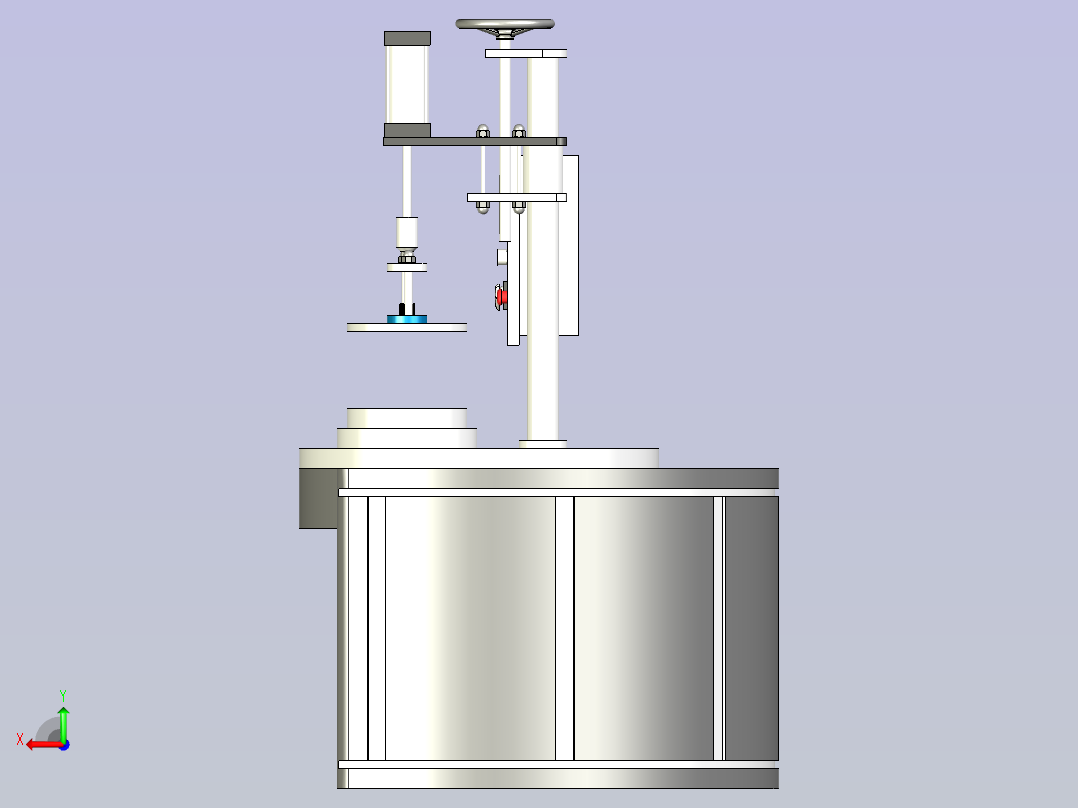 瓶盖自动压缩机三维模型设计后视图