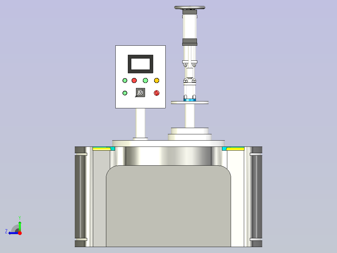 瓶盖自动压缩机三维模型设计右视图